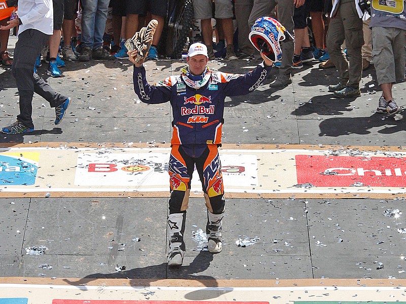 Su último título como piloto, el Dakar 2015.