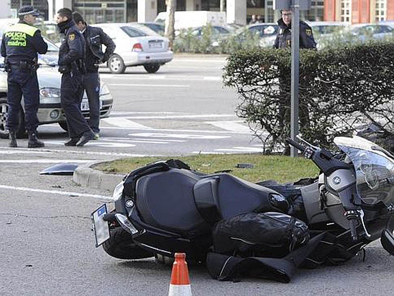 Accidente de moto en ciudad