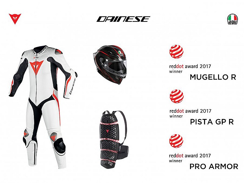 El mono Mugello R, el casco Pista GP R y las protecciones Pro Armor galardonados con el Red Dot Design Award