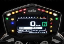 Instrumentación TFT de la Aprilia Shiver 900 2017