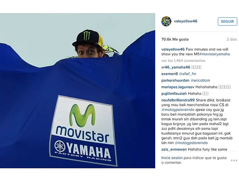 Valentino Rossi con la nueva M1