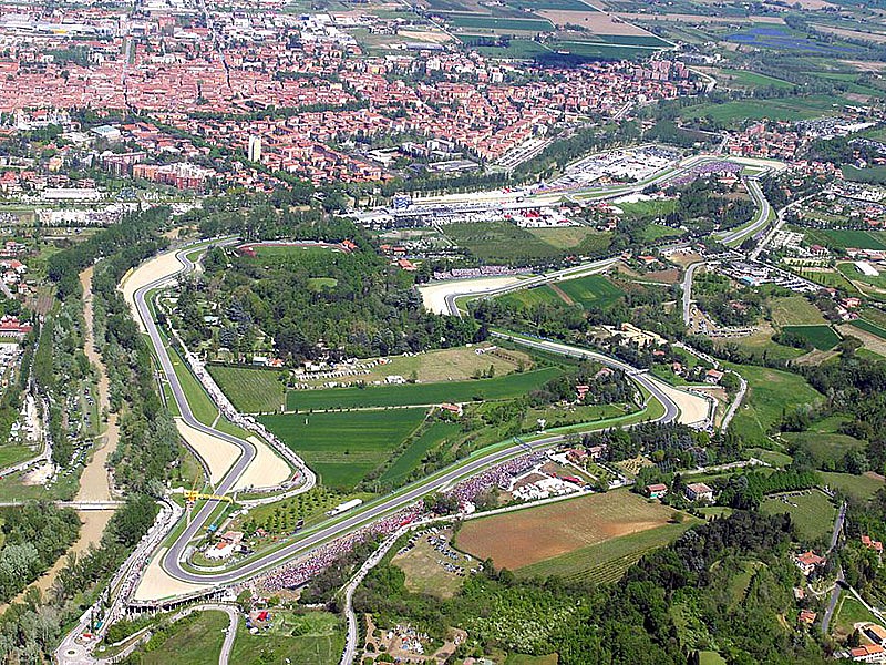 Vista aérea del Autodromo Enzo e Dino Ferrari de Imola