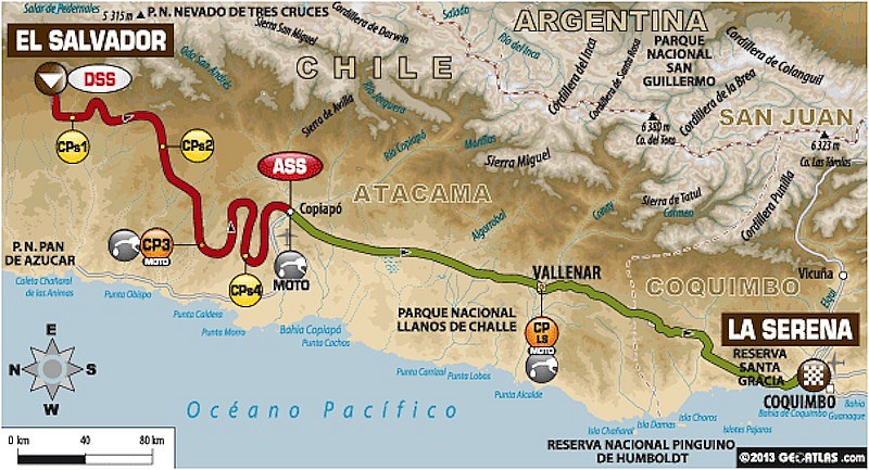 Mapa de la 12ª etapa del Dakar 14