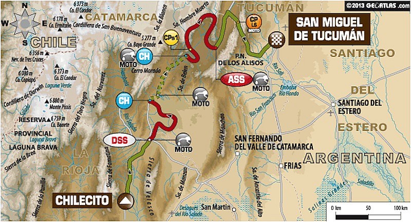 Mapa de la 5ª etapa del Dakar 14