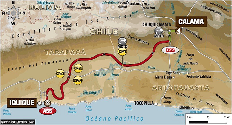 Mapa de la 9ª etapa del Dakar 14