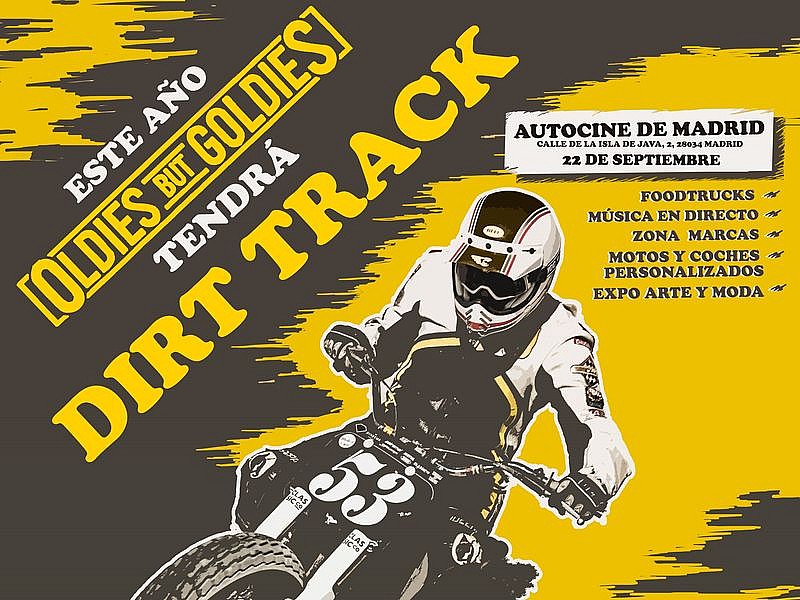 Cartel de Dirt Track de la tercera edición del Oldies but Goldies en Madrid