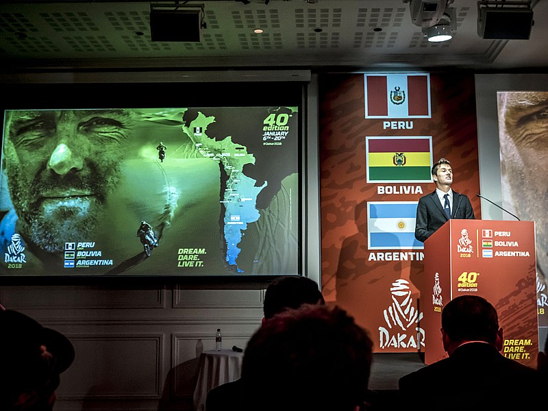 Marc Coma en la presentación del Dakar 2018.