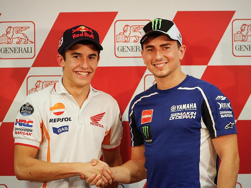 Lorenzo y Márquez, antes de la carrera decisiva de 2013 en Valencia
