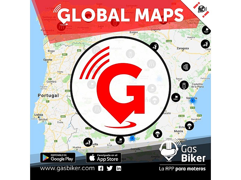Global Maps de Gas Biker