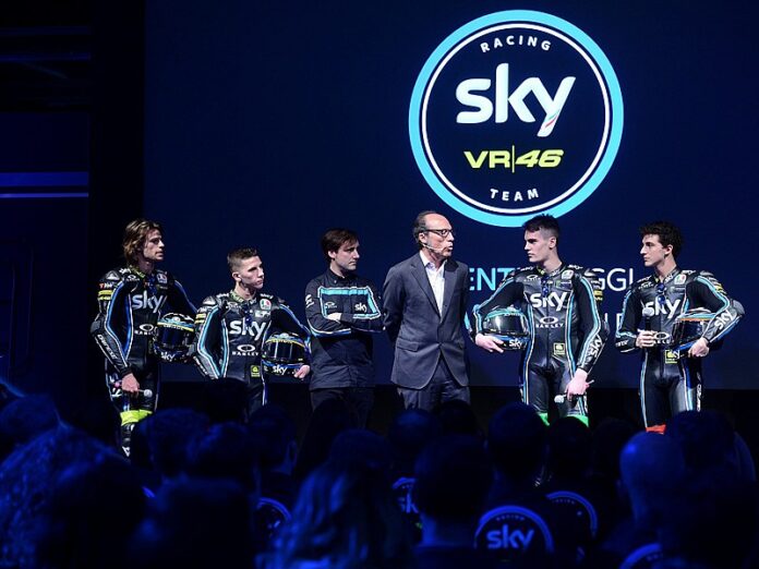 Sky Racing Adverting AGV y Dainese patrocinadores técnicos del Sky VR46