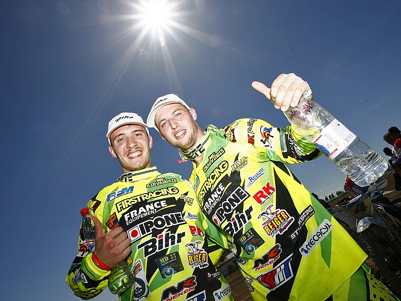 Los vencedores del GP de España Sidecarcross, Giraud/Musset.