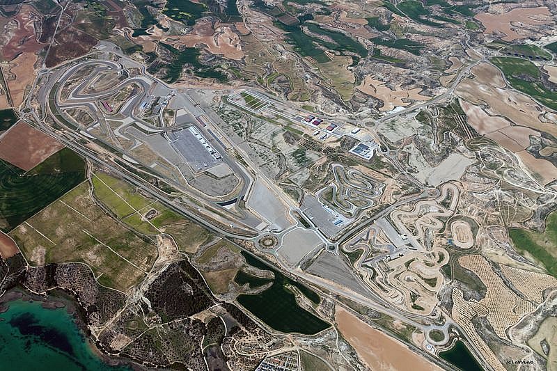 Vista aérea de las ingentes instalaciones de MotorLand Aragón