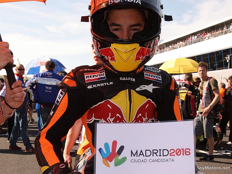 Marc Márquez apoyando la candidatura de Madrid 2016