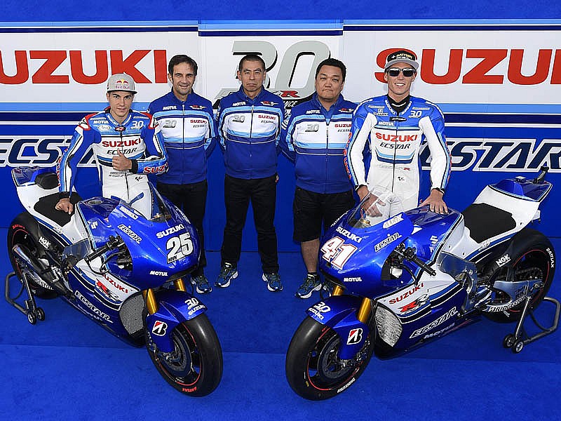 Suzuki ha decorado las monturas de MotoGP de Sachsenring de una manera especial para celebrar las tres décadas de existencia de la GSX-RR