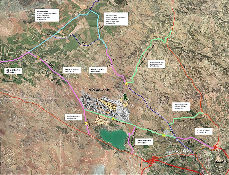 Acondicionamiento y mejora de las carreteras de acceso a MotoLand Aragón (Alcañiz)