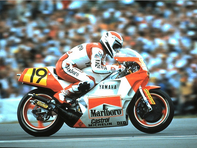 Freddie Spencer en el Gran Premio de Holanda de 1989.