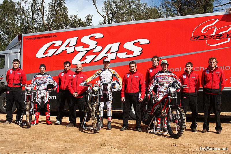 Equipo trial Gas Gas 2010 - Adam Raga, James Dabill y Loris Gubian