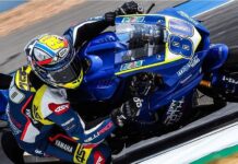 Barberá con la Yamaha Supersport
