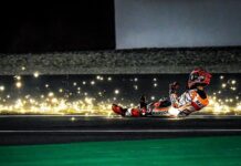 MotoGP Qatar test, caída de Márquez