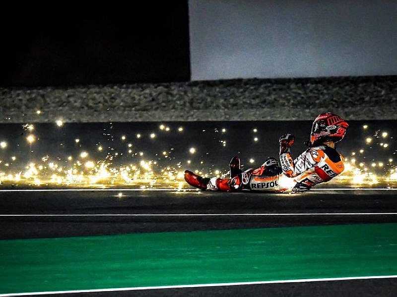MotoGP Qatar test, caída de Márquez