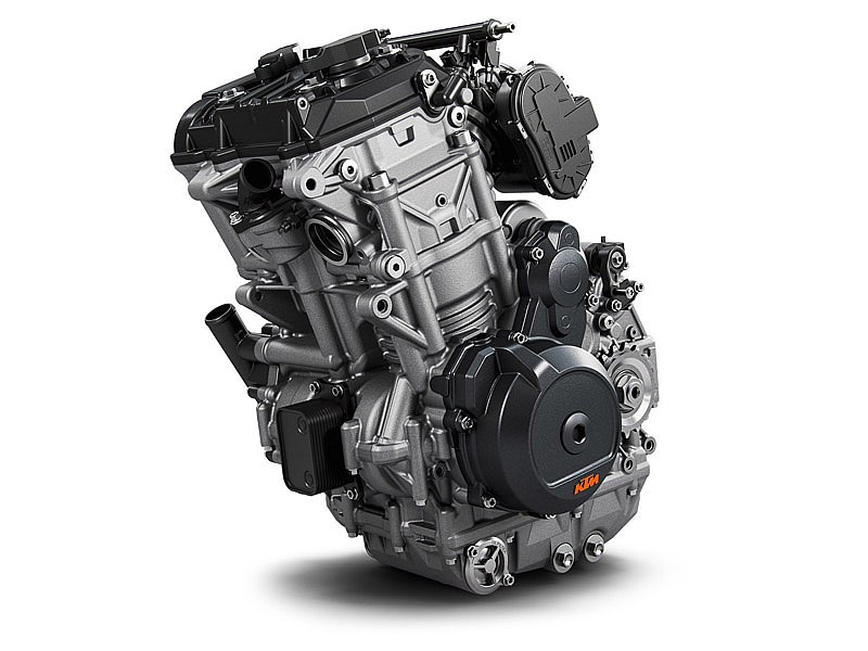 El motor bicilíndrico en línea de la KTM 790 Adventure/R declara 95 CV