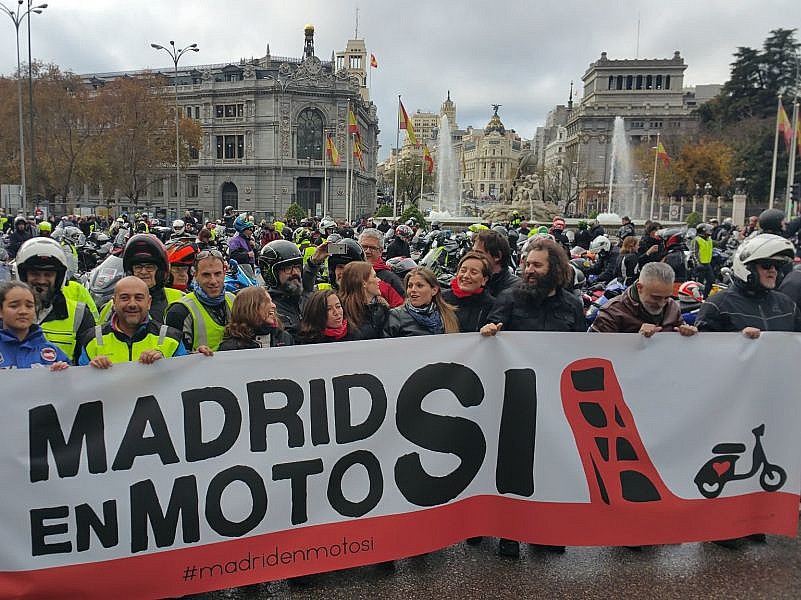 Manifestación de motos en Madrid