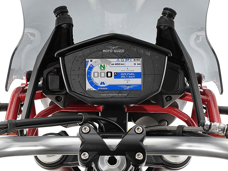 Instrumentación TFT de la Moto Guzzi V85 TT