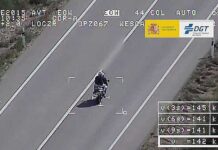 Exceso de velocidad en moto