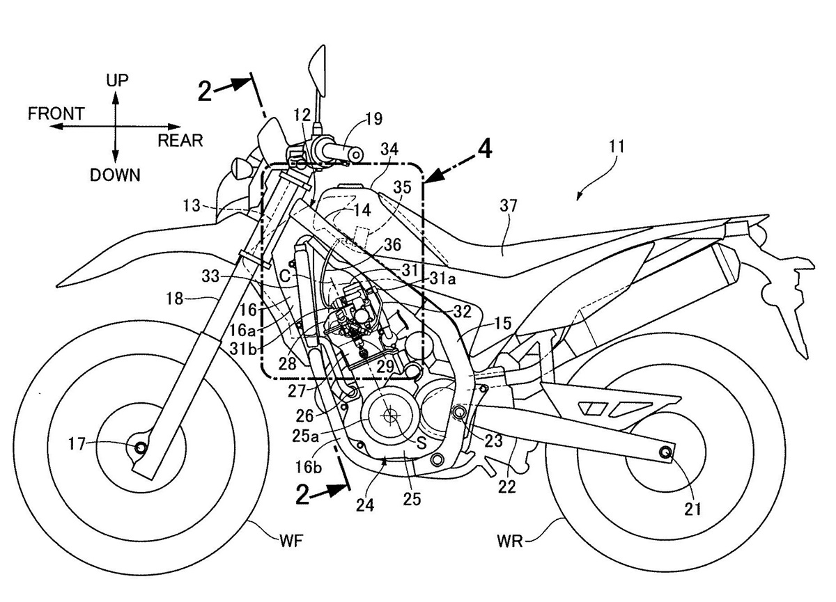 Patente Honda CRF250L inyección directa