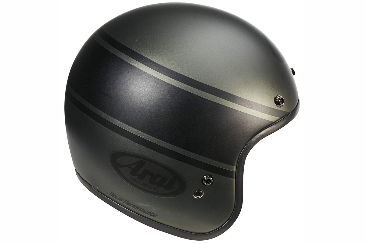 Casco jet retro Arai Freeway Classic verde-negro