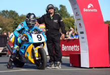 Salida de David Johnson en el Classic TT SBK 2019