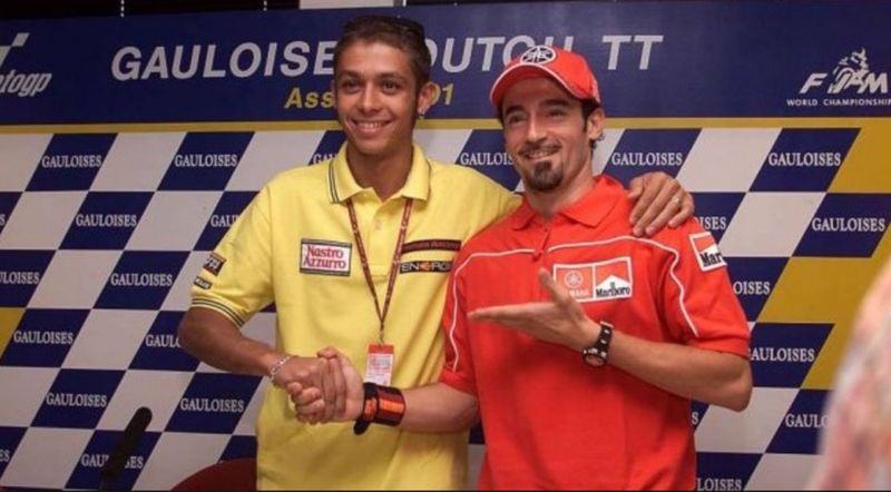 Rossi y Biaggi en 2001