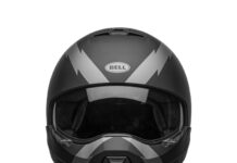 bell-broozer-modular-street-motorcycle-helmet-arc-matte-black-gray-front