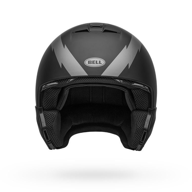 bell-broozer-modular-street-motorcycle-helmet-arc-matte-black-gray-no-chin-bar-front