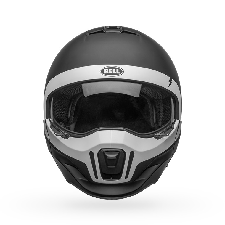 bell-broozer-modular-street-motorcycle-helmet-cranium-matte-black-white-front