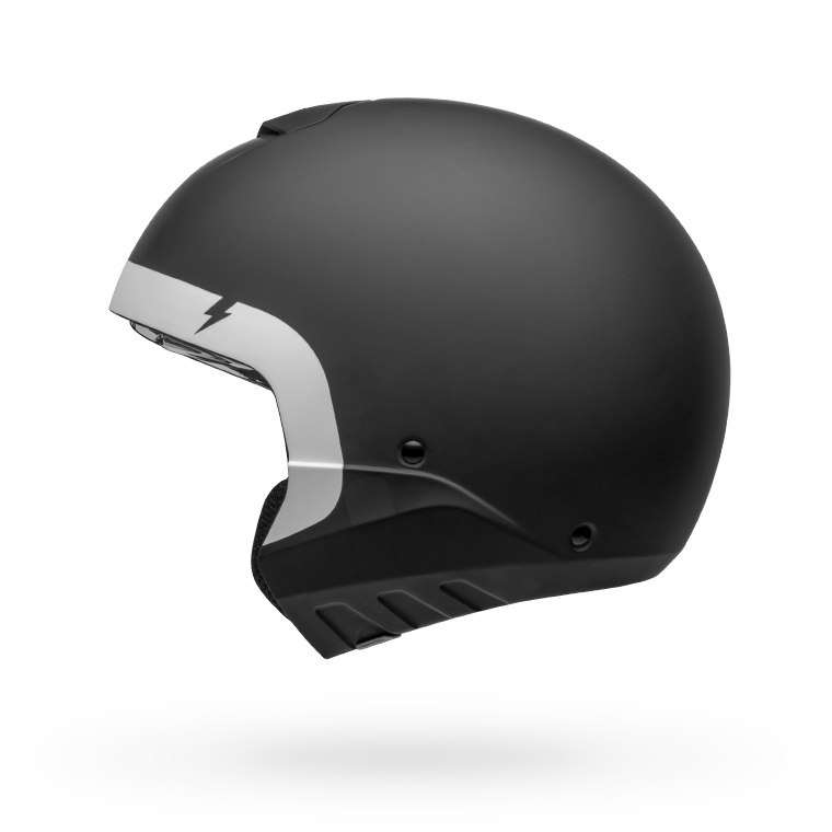 bell-broozer-modular-street-motorcycle-helmet-cranium-matte-black-white-no-chin-bar-left
