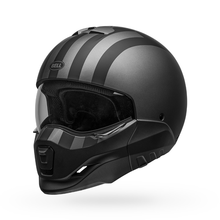 bell-broozer-modular-street-motorcycle-helmet-free-ride-matte-gray-black-front-left