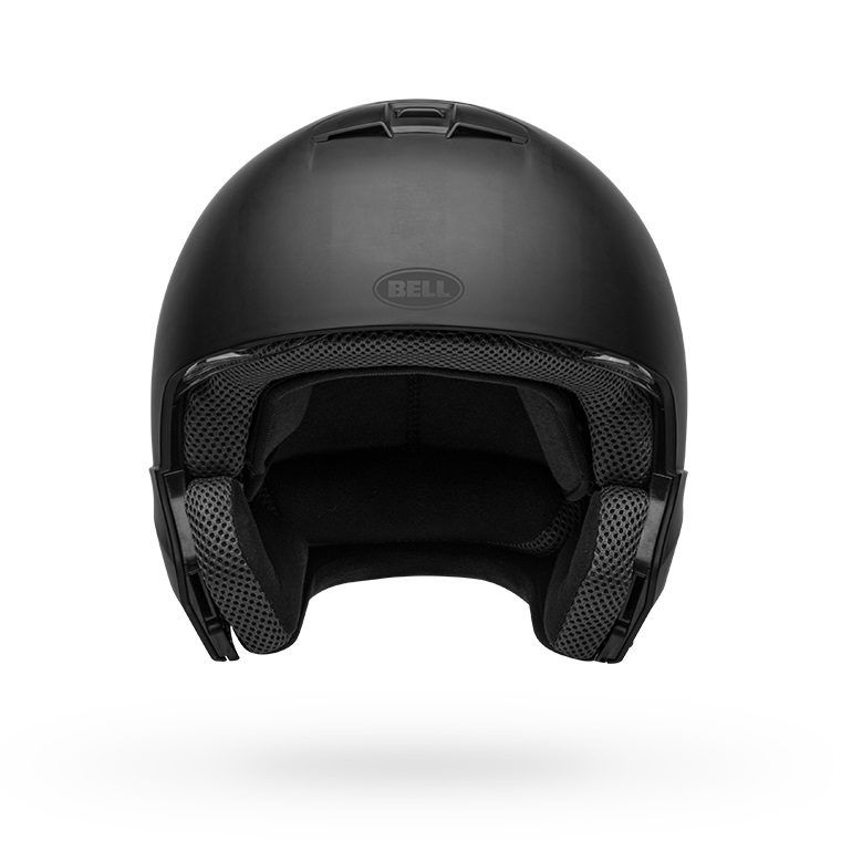 bell-broozer-modular-street-motorcycle-helmet-matte-black-no-chin-bar-front