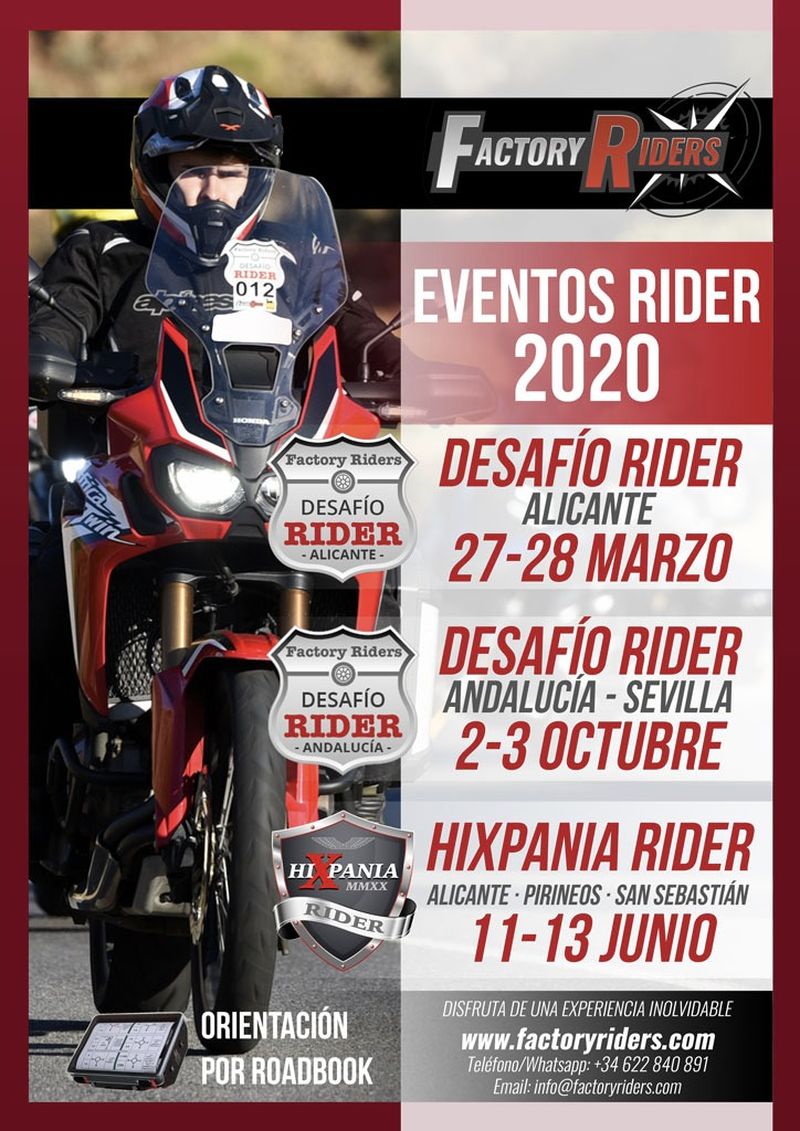 Nuevas rutas 2020 de Factory Riders