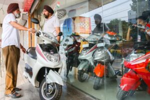 Tienda de motos en la India