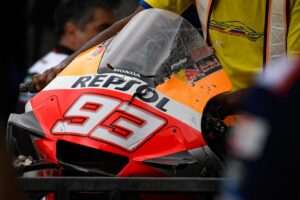 Honda de Marc Márquez tras caída en Sepang