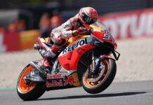 Marc Márquez sobre la Honda RC213V (2019)