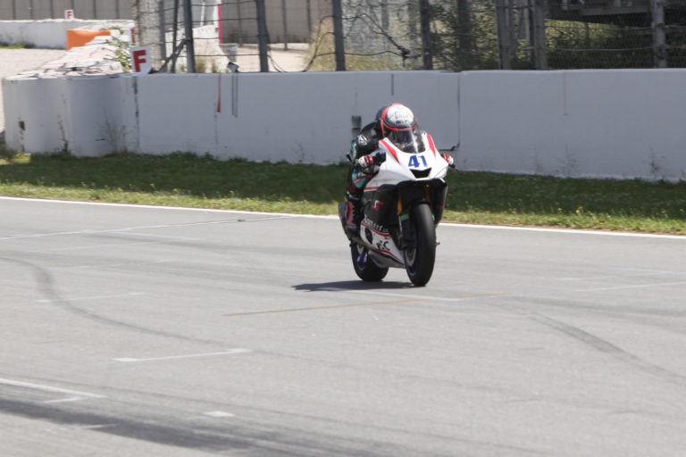 Xavi Vierge en la recta de Montmeló
