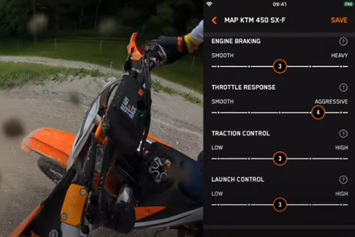 Configuración de la moto desde la app myKTM