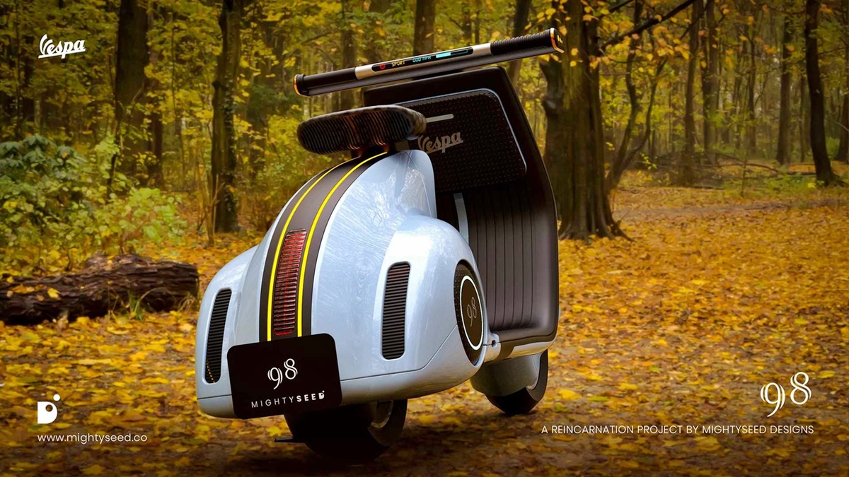 Vespa 98 Electric Concept por Mightyseed