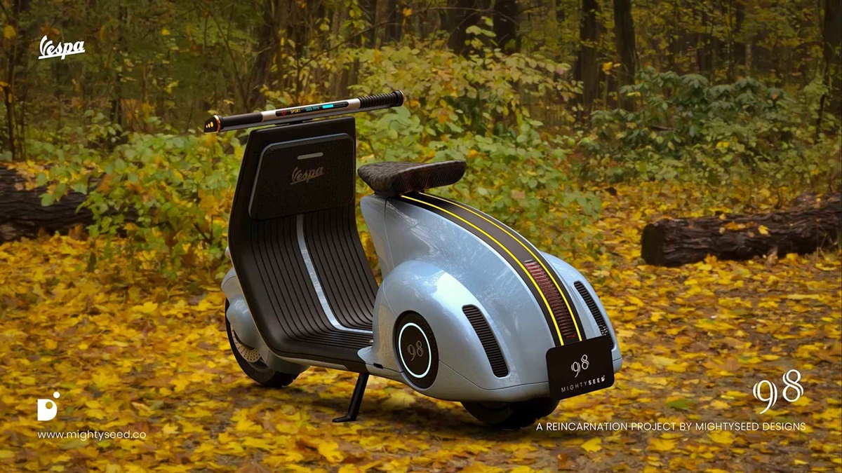 Vespa 98 Electric Concept por Mightyseed