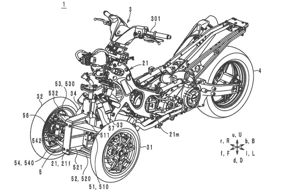 Patente Yamaha TMAX triciclo