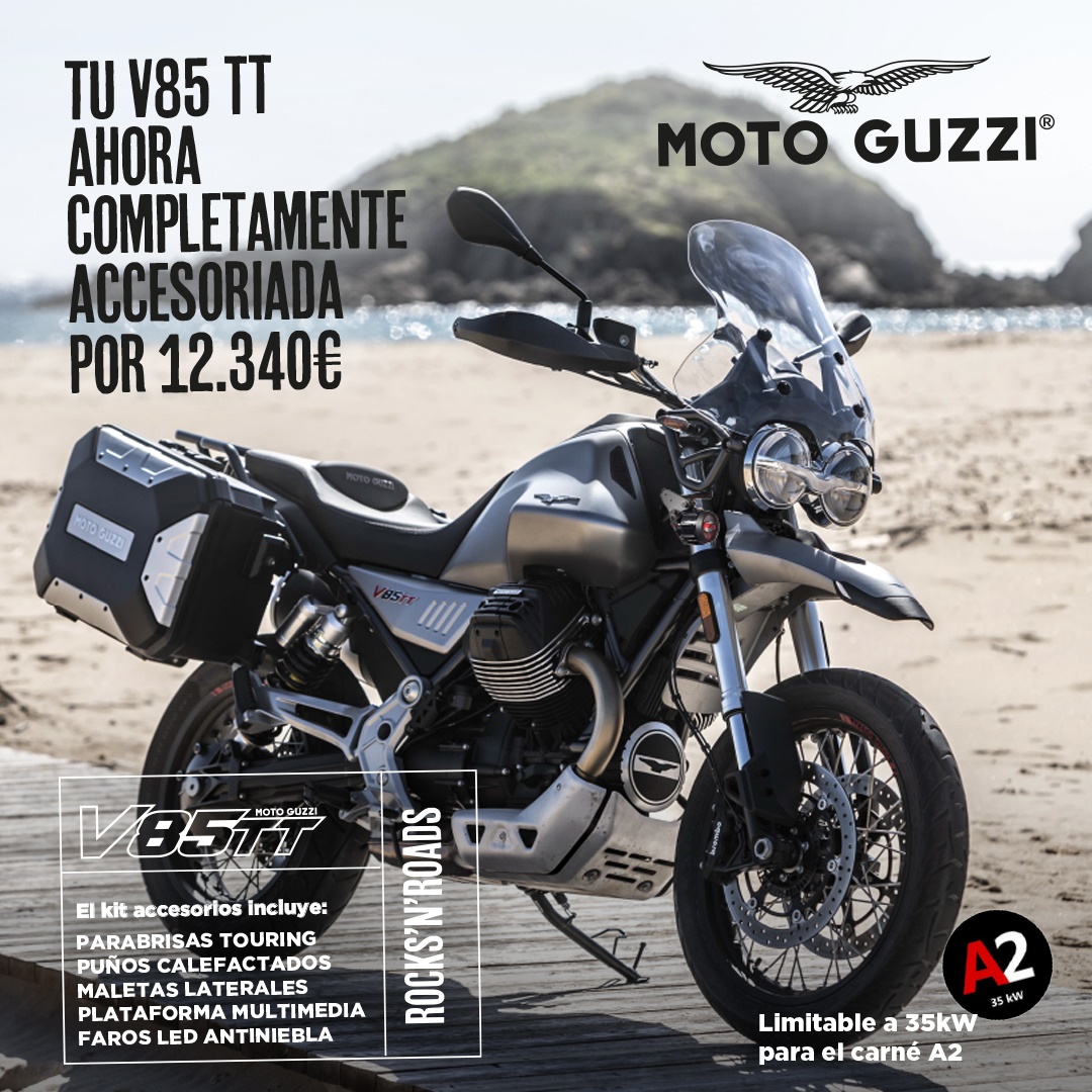 Moto Guzzi V85 TT con accesorios Travel