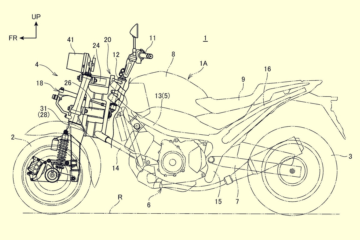 Patente Honda NC750S de tres ruedas