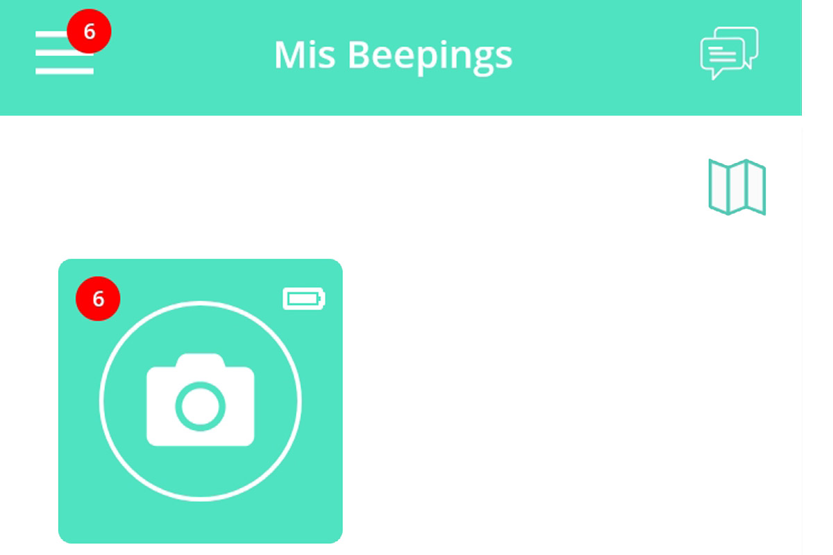 Avisos en el menú principal "Mis Beepings" de la APP del localizador GPS Beepings ZEN2